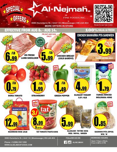 Alnejmah Fine Foods Inc. Flyer August 8 to 14