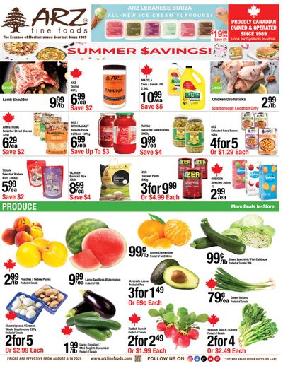 Arz Fine Foods Flyer August 8 to 14