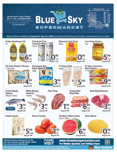 Blue Sky Supermarket (Pickering) Flyer August 8 to 14
