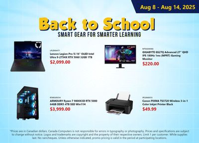 Canada Computers Flyer August 8 to 14