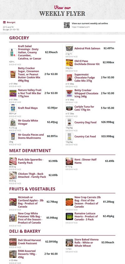 Mike Dean Local Grocer Flyer August 8 to 14