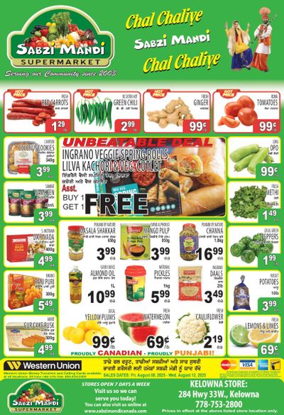 Sabzi Mandi Supermarket (Kelowna) Flyer August 8 to 13