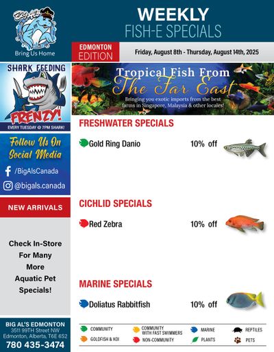 Big Al's (Edmonton) Weekly Specials August 8 to 14