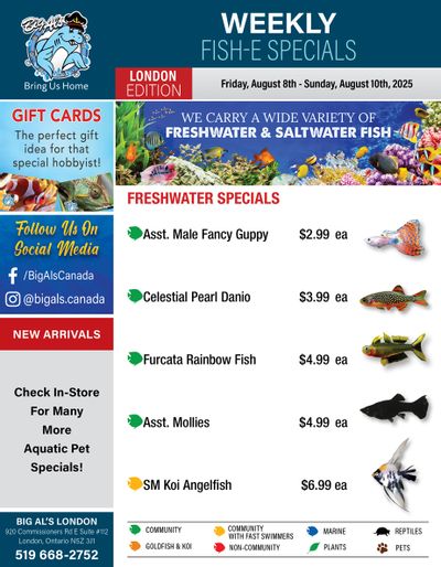 Big Al's (London) Weekend Specials August 8 to 10