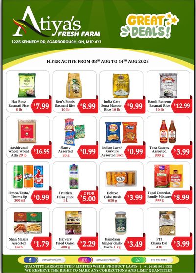 Atiya's Fresh Farm Flyer August 8 to 14