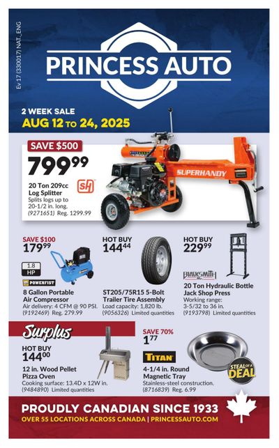 Princess Auto Flyer August 12 to 24