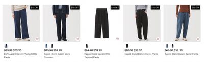 MUJI Canada: Denim Pants up to $20 off, 20% off Knitwear + More