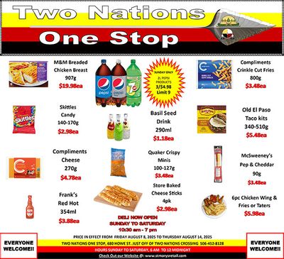 Two Nations One Stop Flyer August 8 to 14