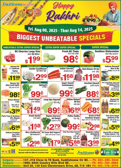 Fruiticana (Calgary) Flyer August 8 to 14