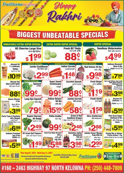 Fruiticana (Kelowna) Flyer August 7 to 1 3