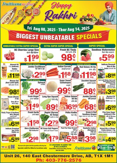 Fruiticana (Chestermere) Flyer August 8 to 14