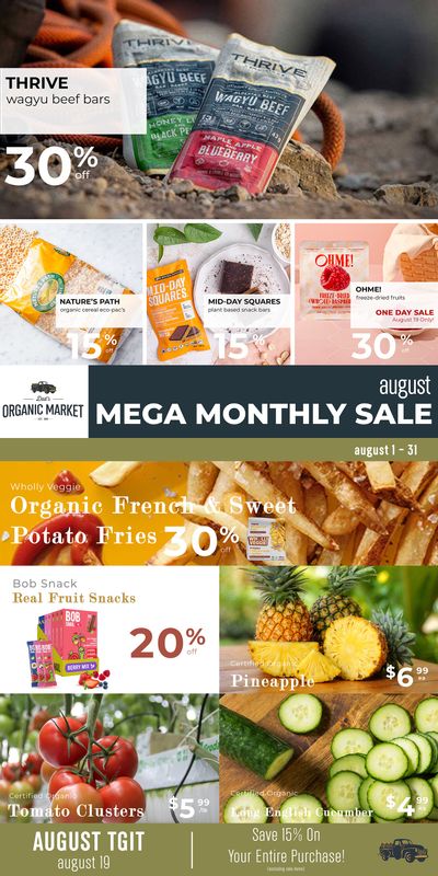 Dad’s Organic Market Monthly Flyer August 1 to 31