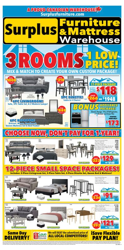 Surplus Furniture & Mattress Warehouse (Sudbury) Flyer August 11 to 24
