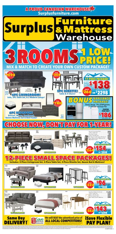 Surplus Furniture & Mattress Warehouse (St. John's, Corner Brook, Grand Falls Windsor) Flyer August 11 to 24