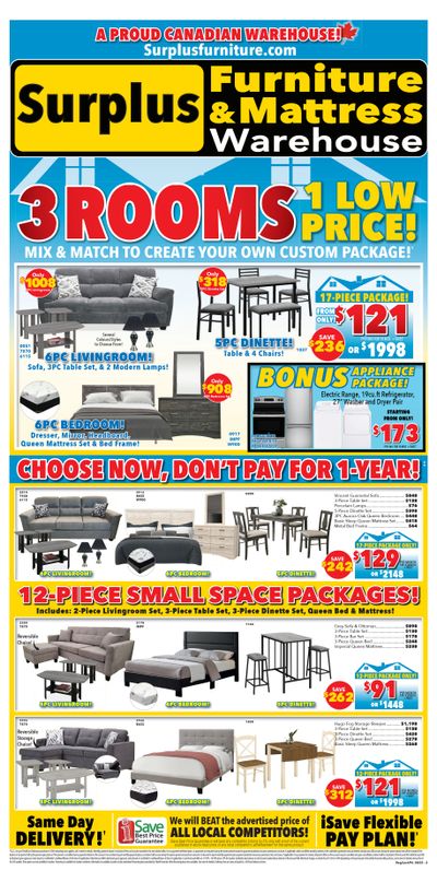Surplus Furniture & Mattress Warehouse (Regina, Saskatoon, Prince Albert) Flyer August 11 to 24