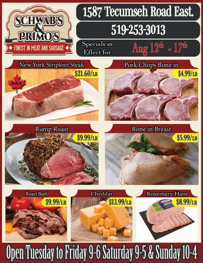 Schwab's & Primo's Flyer August 12 to 17