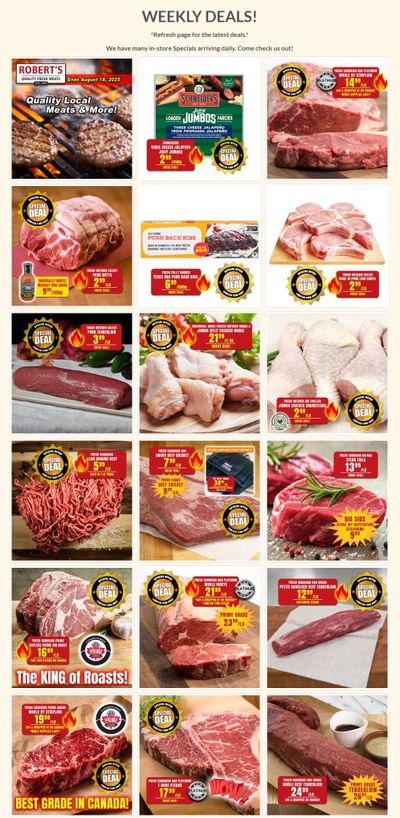 Robert's Fresh and Boxed Meats Flyer August 11 to 17