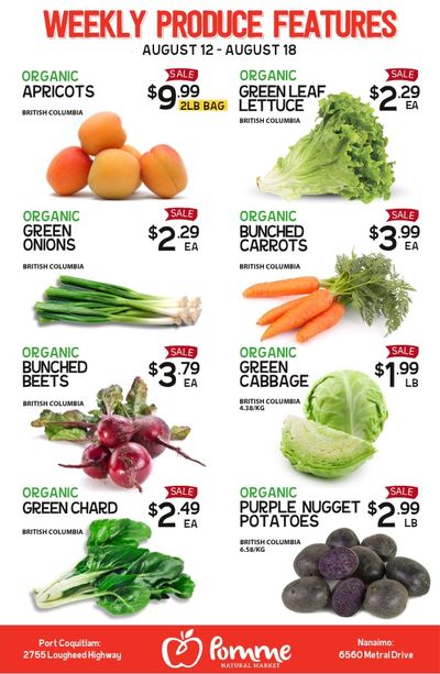 Pomme Natural Market Weekly Produce Flyer August 12 to 18