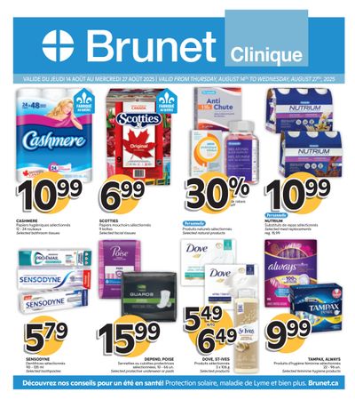 Brunet Clinique Flyer August 14 to 27
