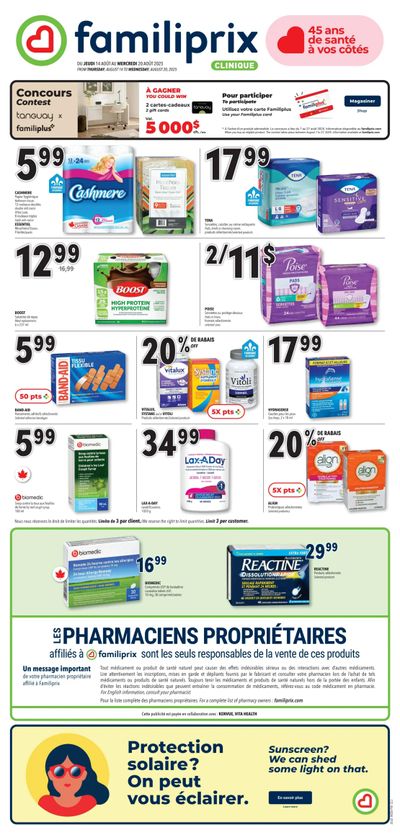 Familiprix Clinique Flyer August 14 to 20