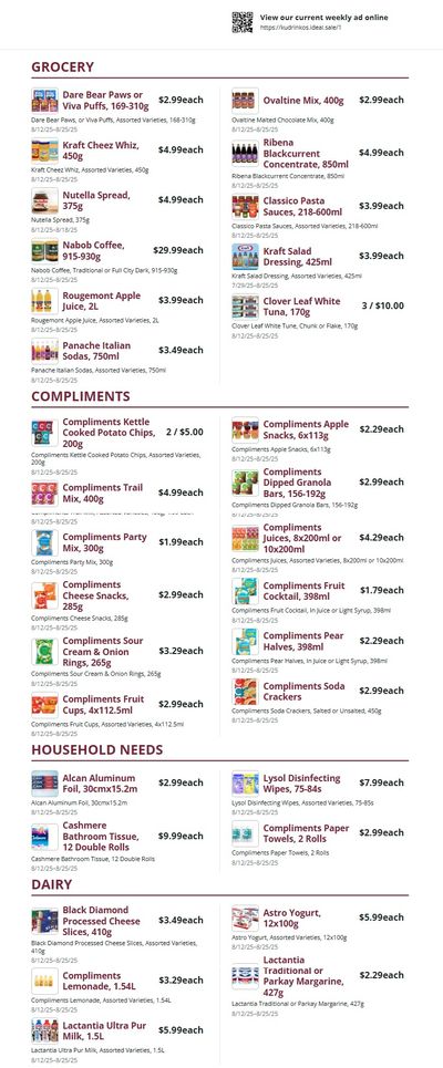 Kudrinko's Flyer August 12 to 25