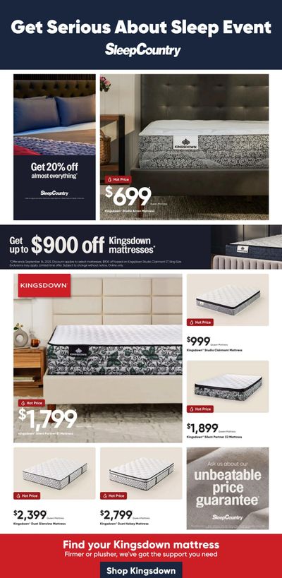 Sleep Country Flyer August 13 to 19