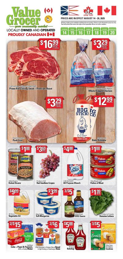 Value Grocer Flyer August 14 to 20