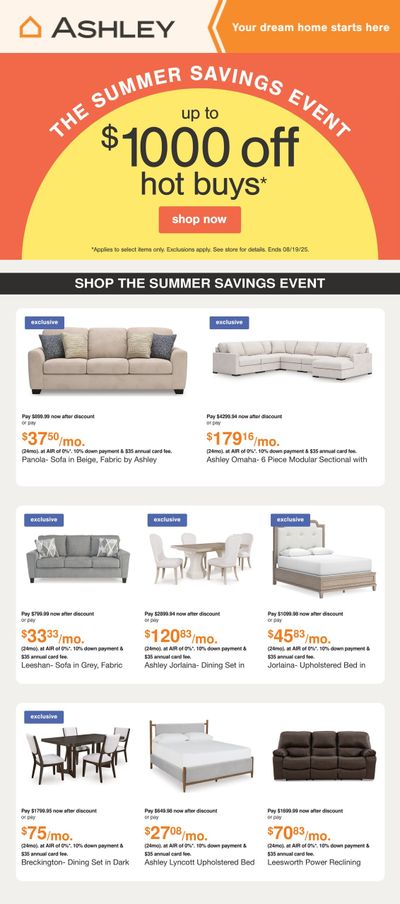 Ashley HomeStore Flyer August 13 to 19
