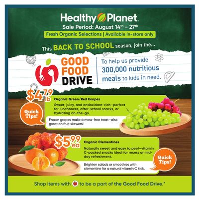 Healthy Planet Flyer August 14 to 27