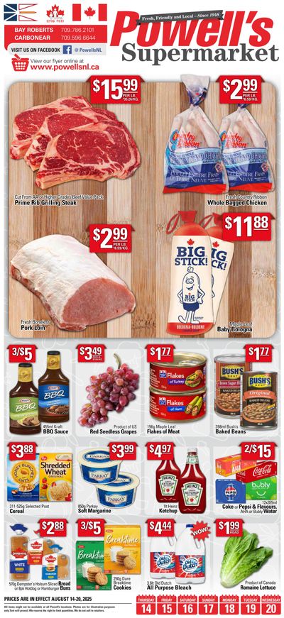 Powell's Supermarket Flyer August 14 to 20