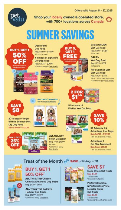 Pet Valu Flyer August 14 to 27