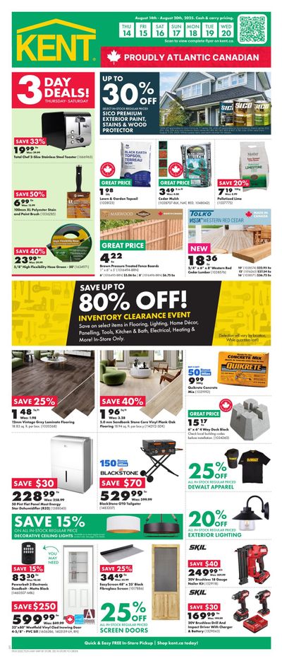 Kent Building Supplies Flyer August 14 to 20