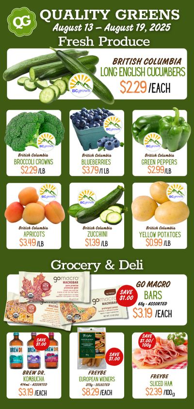 Quality Greens Flyer August 13 to 19