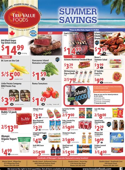 Tru Value Foods Flyer August 13 to 19