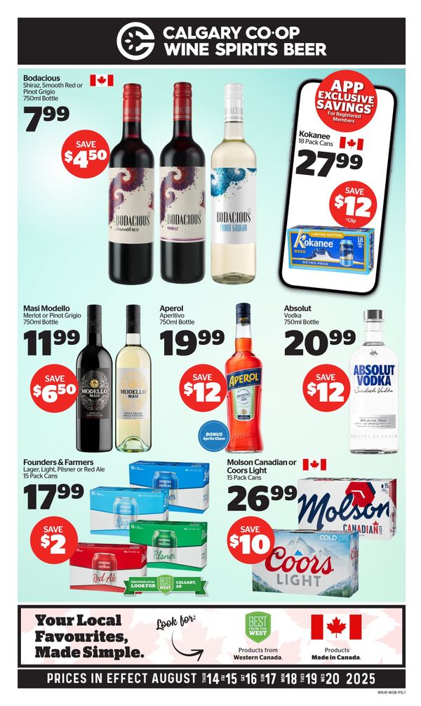 Calgary Co-op SWCB Flyer August 14 to 20