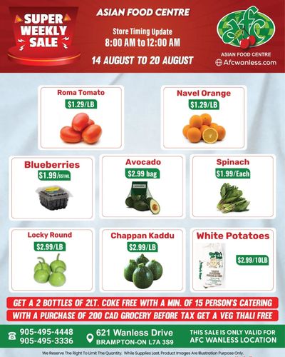 Asian Food Centre (Wanless Dr.) Flyer August 14 to 20