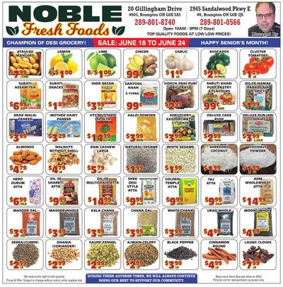 Noble Fresh Foods Flyer June 18 to 24
