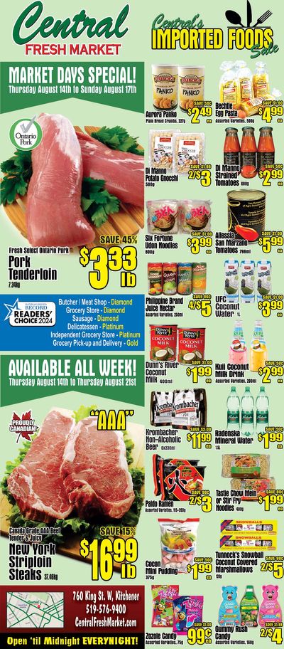 Central Fresh Market Flyer August 14 to 21