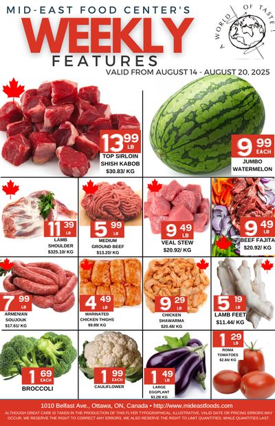 Mid-East Food Centre Flyer August 14 to 20
