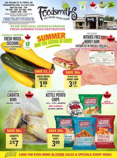 Foodsmiths Flyer August 14 to 28