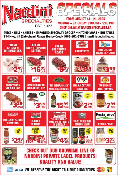 Nardini Specialties Flyer August 14 to 20