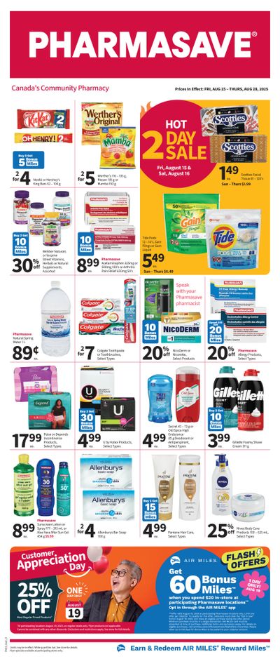 Pharmasave (ON) Flyer August 15 to 28 Pharmasave (ON) Flyer August 15 to 28