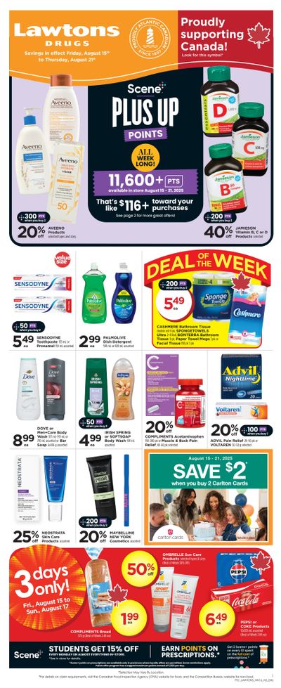 Lawtons Drugs Flyer August 15 to 21