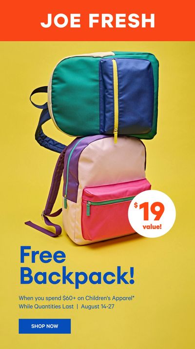 Joe Fresh Flyer August 14 to 20 Joe Fresh Flyer August 14 to 20