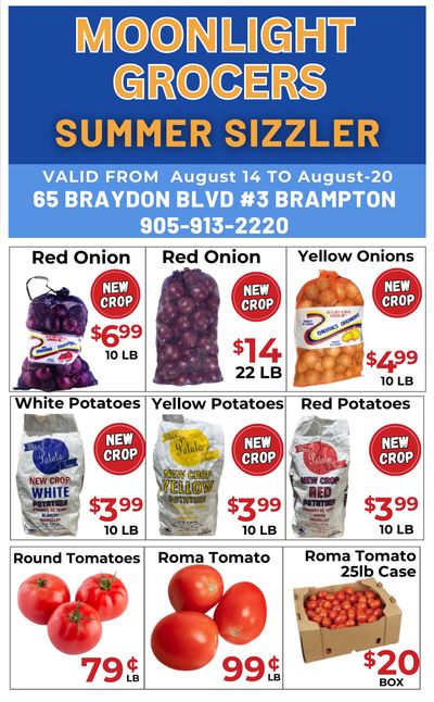 Moonlight Grocers Flyer August 14 to 20