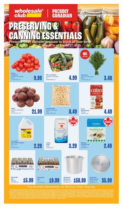 Wholesale Club (ON) Flyer August 14 to 27