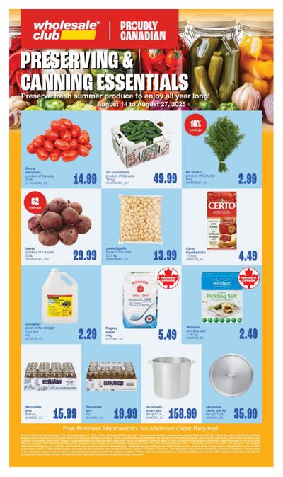 Wholesale Club (West) Flyer August 14 to 27