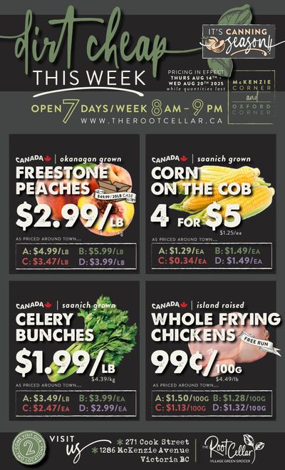 The Root Cellar Flyer August 14 to 20 The Root Cellar Flyer August 14 to 20