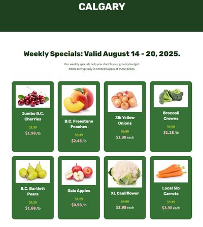 H&W Produce Flyer August 14 to 20
