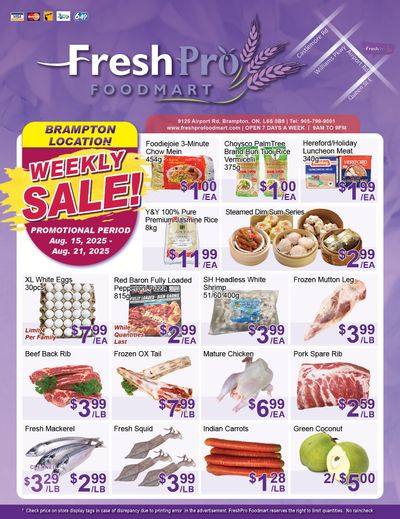 FreshPro Foodmart (Brampton) Flyer August 15 to 21